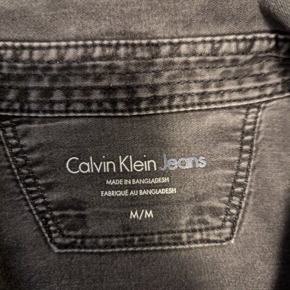 Men's Calvin Klein Black Denim Button-Up - Picture 5 of 8